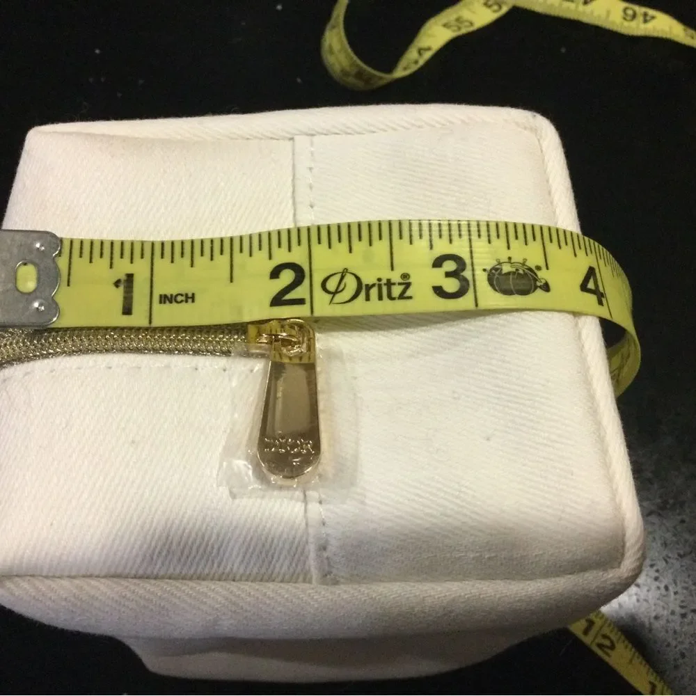 DIOR Beauty Original Square Pouch Denim White x Cold Logo Embroidery Bag